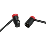 Cable Techniques Low-Profile Right-Angle XLR Female to Low-Profile Right-Angle XLR Male Stage & Studio Mic Cable (Red Caps, 6')