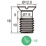 KUPO Slotted Countersunk Head 3/8"-16 Screw