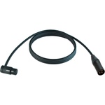 Cable Techniques Low-Profile Right-Angle XLR Female to Straight XLR Male Stage & Studio Mic Cable (Black Ring/Cap, 15')