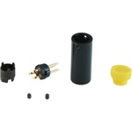 Cable Techniques Low-Profile Right-Angle Mini-XLR 3-Pin Male Connector with Adjustable Exit (Standard Outlet, Yellow Cap)