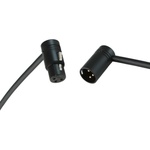 Cable Techniques Low-Profile Right-Angle XLR Female to Low-Profile Right-Angle XLR Male Premium QUAD Cable (Black Cap, 25')