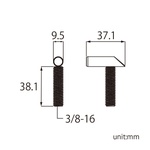 KUPO Stainless Steel Round Body Starter With 3/8"-16 Male Thread (Set of 2)