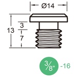 KUPO KS-153 3/8”-16 CAMERA SCREW WITH FLAT HEAD & SLOTTED DRIVE