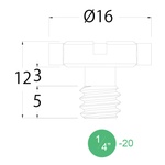 KUPO 1/4''-20 D-Ring Screws (98mm Shaft Length)
