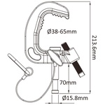 KUPO Iron Casting Titan Clamp W/16mm Baby Pin For Tube 60mm