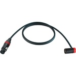 Cable Techniques Straight XLR Female to Low-Profile Right-Angle XLR Male Stage & Studio Mic Cable (Red Ring/Cap, 6')
