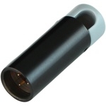 Cable Techniques Low-Profile Right-Angle Mini-XLR 3-Pin Male Connector with Adjustable Exit (Large Outlet, Gray Cap)