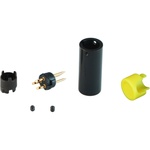 Cable Techniques Low-Profile Right-Angle Mini-XLR 3-Pin Male Connector with Adjustable Exit (Large Outlet, Yellow Cap)