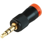 Cable Techniques CT-LPS-T35-N Low-Profile Right-Angle 3.5mm TRS Screw-Locking Connector (Orange)