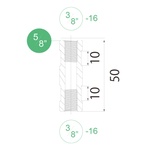 KUPO Round Stud 3/8"-16F & 3/8"-16F