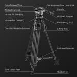 Ulanzi VideoFast Heavy-Duty Tripod with Fluid Head (Carbon Fiber)