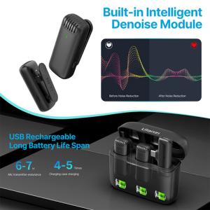 Ulanzi J12 2-Person Wireless Microphone System with USB-C Connector for Android Devices (2.4 GHz)