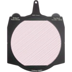 Lindsey Optics Brilliant² Rota-Streak Filter (6.6 x 6.6", Red, 3mm Cylindrical Lens Spacing)