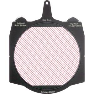 Lindsey Optics Brilliant² Rota-Streak Filter (6.6 x 6.6", Red, 4mm Cylindrical Lens Spacing)