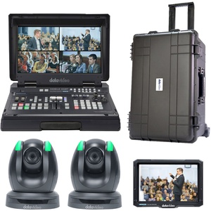 Datavideo Streaming Studio Kit with 4-Ch Mobile Switcher, 2 x PTZ Cameras & 7" Monitor