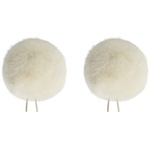 Bubblebee Industries Twin Windbubbles Miniature Imitation-Fur Windscreen Set for Lav Mics 8 to 13mm (Off-White)