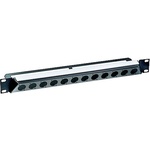 Neutrik NZP1RU-12 Angled Rack Panel with Twelve D-Shaped Cutouts (1 RU)