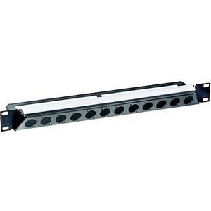 Neutrik NZP1RU-12 Angled Rack Panel with Twelve D-Shaped Cutouts (1 RU)