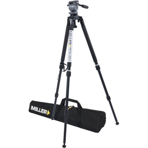 Miller 1643 Miller Solo DV Alloy Tripod (black) with DS-20 Fluid Head, Camera Plate, Pan Arm, and Soft Case- Supports up to 22 lb (10 kg)