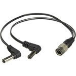 Cable Techniques CT-CAM-8/9 2 Right Angle DC (Lectrosonics) to Hirose 4-Pin Input Y-Cable for Battery Bud - 8" & 9"