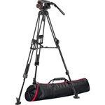 Manfrotto 509HD Tripod System with Aluminum 645 Twin FAST Legs, 2-in-1 Spreader & Carry Bag