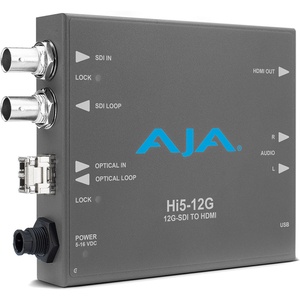 AJA Hi5-12G-TR 12G-SDI to HDMI 2.0 Mini-Converter with Fiber LC Transceiver