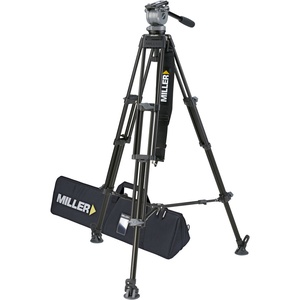 Miller DS-20 Aluminum Tripod System - consists of: DS-20 Fluid Head, DS 2-Stage Tripod, Mid-Level Spreader and Softcase - Supports 20 lbs