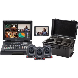 Datavideo HS-1600T MKII Mobile Studio Kit with TLM-700K, 3 x PTC-140T, & Hard Rolling Case