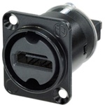 Neutrik HDMI 2.0 Feed Through Adapter D-Shape Housing IP65 (Black Chromium)