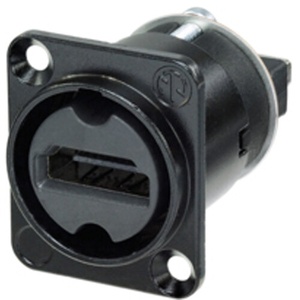 Neutrik HDMI 2.0 Feed Through Adapter D-Shape Housing IP65 (Black Chromium)