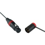 Cable Techniques Straight XLR Female to Low-Profile Right-Angle XLR Male Interconnect Cable (Red Ring/Cap, 12")