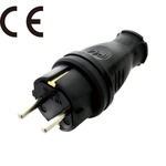 KUPO Schuko Connector Inline Male (Rubber)