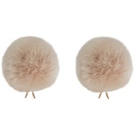 Bubblebee Industries Twin Windbubbles Miniature Imitation-Fur Windscreen Set for Lav Mics 5 to 9mm (Beige)