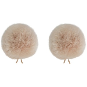 Bubblebee Industries Twin Windbubbles Miniature Imitation-Fur Windscreen Set for Lav Mics 5 to 9mm (Beige)