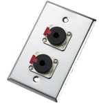 Neutrik 203P Single Gang Wall Plate with Two NJ3FP6C Locking 1/4" Phone Jacks