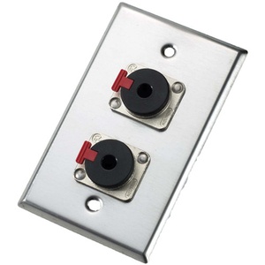 Neutrik 203P Single Gang Wall Plate with Two NJ3FP6C Locking 1/4" Phone Jacks