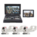 Datavideo Streaming Studio Kit with Switcher, 3 x PTZ Cameras, Wall Mounts & Monitor (White)