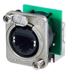 Neutrik etherCON Right Angle RJ45 Feedthrough Ethernet Receptacle (Nickel)