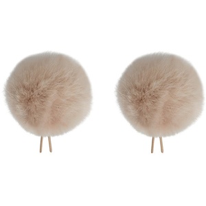 Bubblebee Industries Twin Windbubbles Miniature Imitation-Fur Windscreen Set for Lav Mics 8 to 13mm (Beige)