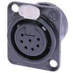 Neutrik DL1 Series 7-Pole Female XLR Receptacle Solder Cups (Black/Gold)