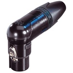 Neutrik NC3FRX-B Right-Angle XLR 3-Pin Female Cable Connector (Black Metal Housing, Gold Contacts)