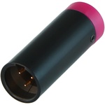 Cable Techniques Low-Profile Right-Angle Mini-XLR 3-Pin Male Connector with Adjustable Exit (Standard Outlet, Purple Cap)