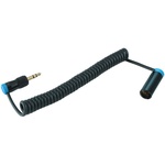 Cable Techniques Right-Angle Locking 3.5mm TRS to Low-Profile TA3M Coiled Cable for Sennheiser (8 to 15")