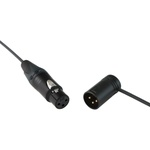 Cable Techniques Straight XLR Female to Low-Profile Right-Angle XLR Male Interconnect Cable (Black Ring/Cap, 24")