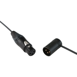 Cable Techniques Straight XLR Female to Low-Profile Right-Angle XLR Male Interconnect Cable (Black Ring/Cap, 24")