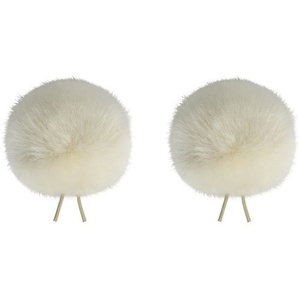 Bubblebee Industries Twin Windbubbles Miniature Imitation-Fur Windscreen Set for Lav Mics 5 to 9mm (Off-White)