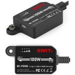 SWIT BC-PD100 100-Watt D-Tap to USB-C PD Bi-directional Power Adapter with 1/4 Inch Camera Rig Mount